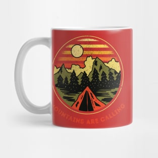 Mountains Are Calling and Hiking, camping Gift for forest lover Mug